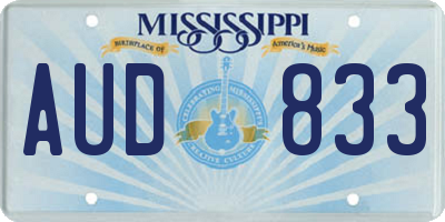 MS license plate AUD833