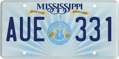 MS license plate AUE331