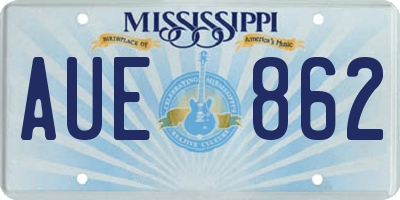 MS license plate AUE862