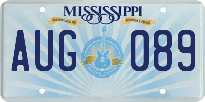 MS license plate AUG089