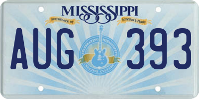 MS license plate AUG393