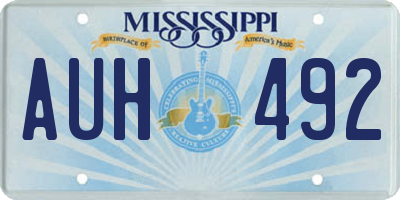 MS license plate AUH492
