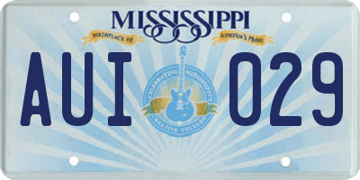 MS license plate AUI029