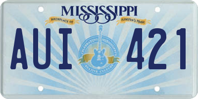 MS license plate AUI421