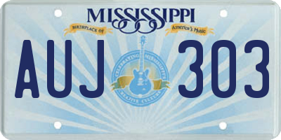 MS license plate AUJ303