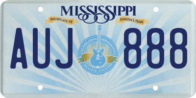 MS license plate AUJ888