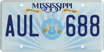 MS license plate AUL688