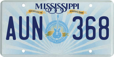 MS license plate AUN368