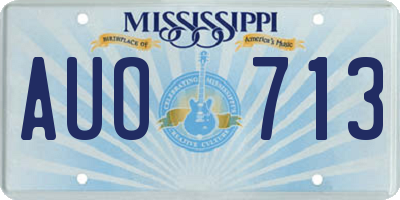 MS license plate AUO713