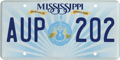 MS license plate AUP202