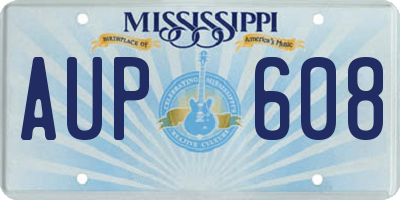 MS license plate AUP608