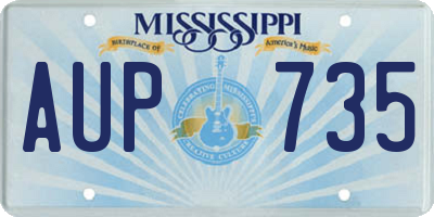 MS license plate AUP735
