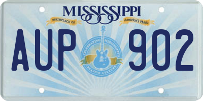 MS license plate AUP902