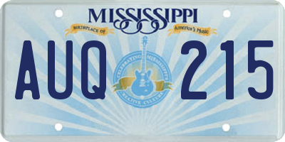 MS license plate AUQ215