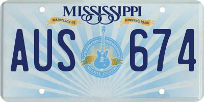 MS license plate AUS674
