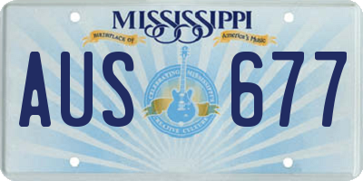 MS license plate AUS677