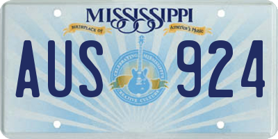 MS license plate AUS924