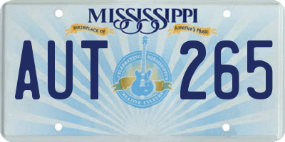 MS license plate AUT265