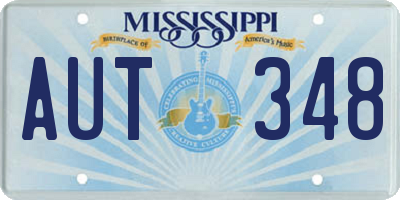 MS license plate AUT348