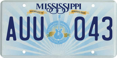 MS license plate AUU043