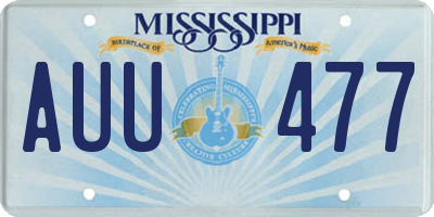 MS license plate AUU477