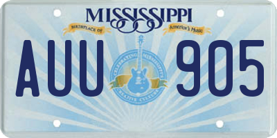 MS license plate AUU905