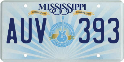 MS license plate AUV393