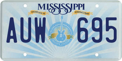 MS license plate AUW695