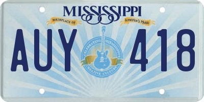 MS license plate AUY418