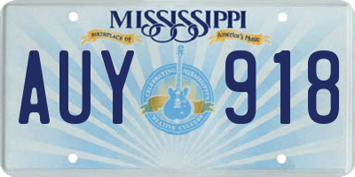 MS license plate AUY918
