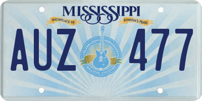 MS license plate AUZ477