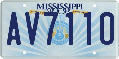 MS license plate AV7110