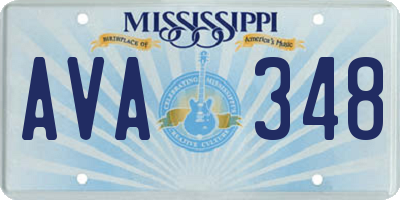MS license plate AVA348