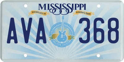MS license plate AVA368