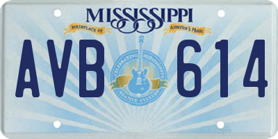 MS license plate AVB614