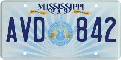 MS license plate AVD842