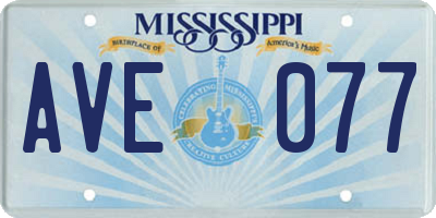 MS license plate AVE077