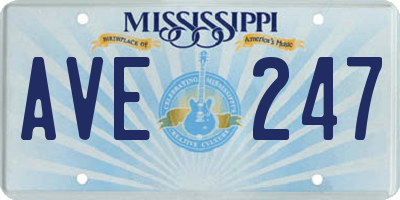 MS license plate AVE247