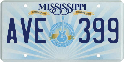 MS license plate AVE399