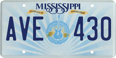 MS license plate AVE430