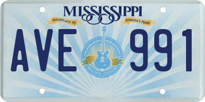 MS license plate AVE991