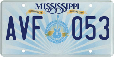 MS license plate AVF053