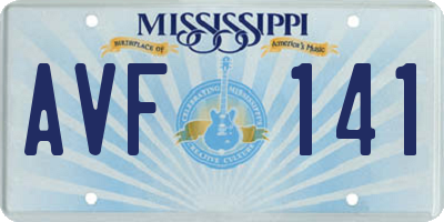MS license plate AVF141