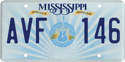 MS license plate AVF146