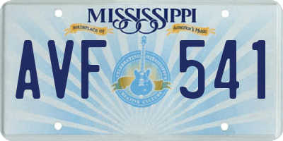MS license plate AVF541
