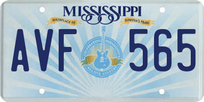MS license plate AVF565
