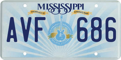MS license plate AVF686