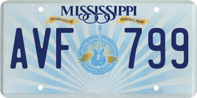 MS license plate AVF799