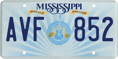 MS license plate AVF852