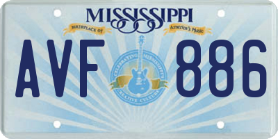 MS license plate AVF886